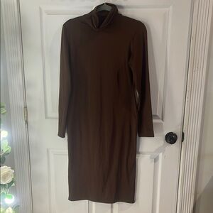 Brown Long Sleeve Dress